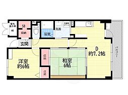 チトセプラザ 2LDKの間取図画像