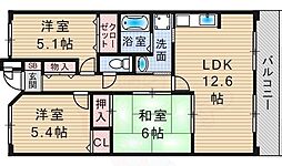 ルミエール多田 3LDKの間取図画像