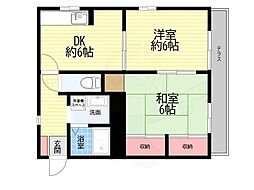 ラークヒルズ壱番館 2DKの間取図画像