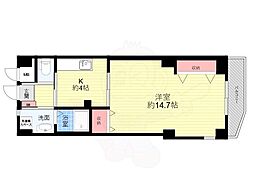 花屋敷日進ビル 1Kの間取図画像