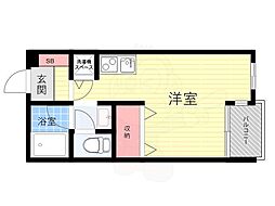 ペニーレイン ワンルームの間取図画像