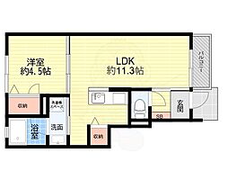 CoCo絹延 1LDKの間取図画像