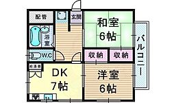 ハイツK 2DKの間取図画像