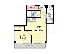メゾン加茂 1LDKの間取図画像