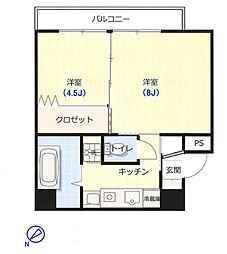 パラスト板橋 2Kの間取図画像