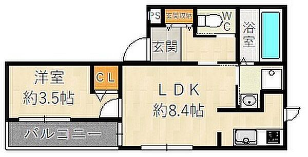 Grande東本町 ｜兵庫県尼崎市東本町３丁目(賃貸アパート1LDK・3階・36.01㎡)の写真 その2