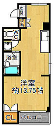 RUマンション ワンルームの間取図画像