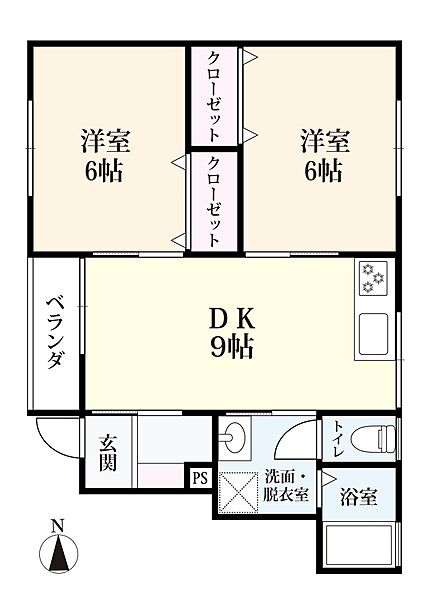 リバーサイド下田 Ｃ棟 103｜佐賀県佐賀市下田町(賃貸アパート2DK・1階・49.68㎡)の写真 その2