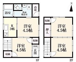 コーポ八戸 西棟 北側 ｜ 佐賀県佐賀市八戸2丁目（賃貸アパート4K・2階・43.06㎡） その2