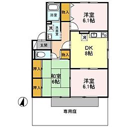 ネオコーポリラ開成C 3DKの間取図画像