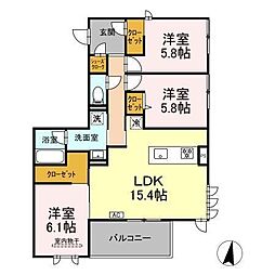 フォーティスMGH 3LDKの間取図画像