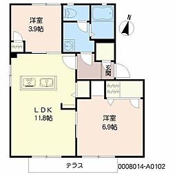 ファミール赤松 2LDKの間取図画像