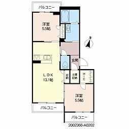グランメゾン 2LDKの間取図画像