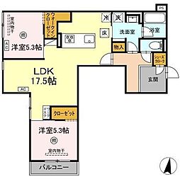 セントカメリア 2LDKの間取図画像