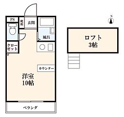 フォルトゥナ・コート水ケ江 ワンルームの間取図画像