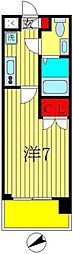 JR常磐線 北松戸駅 徒歩1分の賃貸マンション 13階1Kの間取り