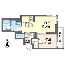 ハウス栄 1LDKの間取図画像