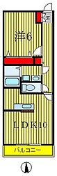 フィオーレ 1LDKの間取図画像