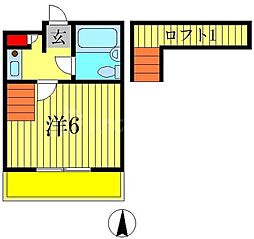 ジュネパレス新松戸第37 1Kの間取図画像