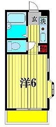 新松戸小川ハイツ ワンルームの間取図画像