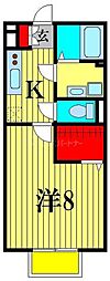 ロイヤルコート 1Kの間取図画像