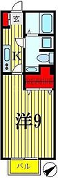 アムールリーヴェロ 1Kの間取図画像