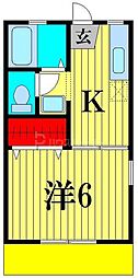 ホワイト・キャッスル 1Kの間取図画像
