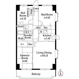 シャルネ95 3LDKの間取図画像