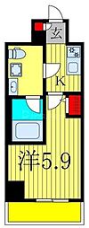 ヴァローレ松戸フィーロ 1Kの間取図画像