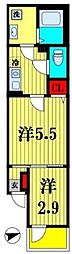 ウィングシード新松戸 1LDKの間取図画像