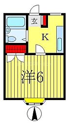 コーポ88 1Kの間取図画像