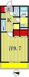 ディアコート馬橋 1Kの間取図画像