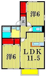 グリーンヒルA 2LDKの間取図画像