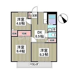 源七ハイツ 3Kの間取図画像