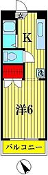 ロイヤルヒルヤハシラ 1Kの間取図画像