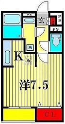 アプローズ馬橋 1Kの間取図画像