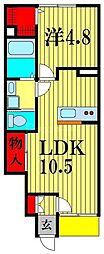 イーストアイリス 1LDKの間取図画像