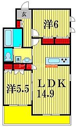 FOREST　HILLS　III 1階2LDKの間取り