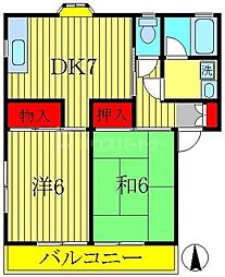 朝日コーポ 2DKの間取図画像