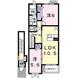 アルバシエロ1 2LDKの間取図画像