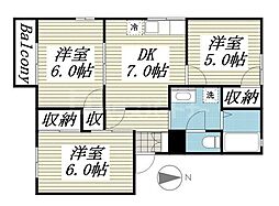 間取図画像 3DK