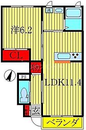 ルーチェウイル2 1LDKの間取図画像
