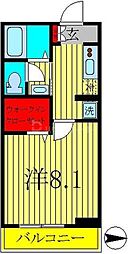 アロファミエント 1Kの間取図画像