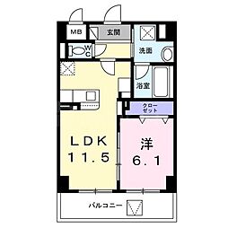 Y's STATE 天王台 1LDKの間取図画像