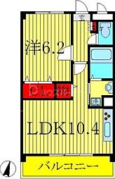 ブラウニーココ 1LDKの間取図画像