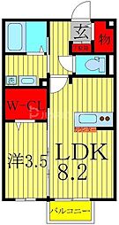 ラマージュおおたかの森 1DKの間取図画像