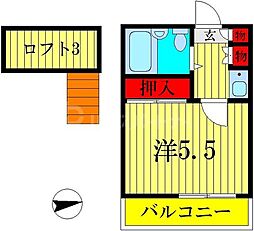 レオパレスARTS 1Kの間取図画像