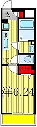 ヴィラ柏 1Kの間取図画像