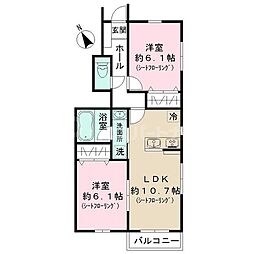 Sun Otto Hills D 2LDKの間取図画像