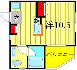 エテルノK ワンルームの間取図画像